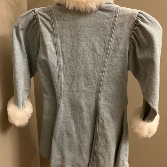 Catch Catch girls vintage denim dress with fur. Size 6. Pageant. - Picture 2 of 6
